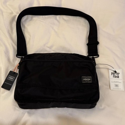 #ad Yoshida Bag PORTER FLASH SHOULDER BAG Black 689 05949 MADE IN JAPAN NEW $186.20