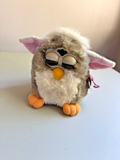 Vintage Furby model 70-800 1998 Grey Furby with tags , brown eyes, 1998