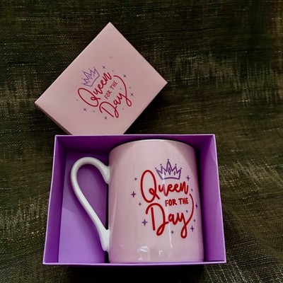 Rosa Tee-/Kaffeetasse ''Queen For The Day'' ~Neu in Geschenkbox~ von Mug Factory