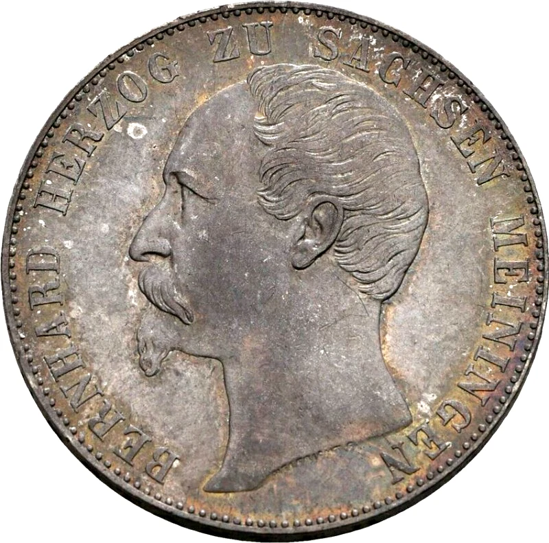 NGC AU-58 Saxe-Meiningen 1859 Silver Thaler Coin Saxony  Germany Rare - Image 4 of 4