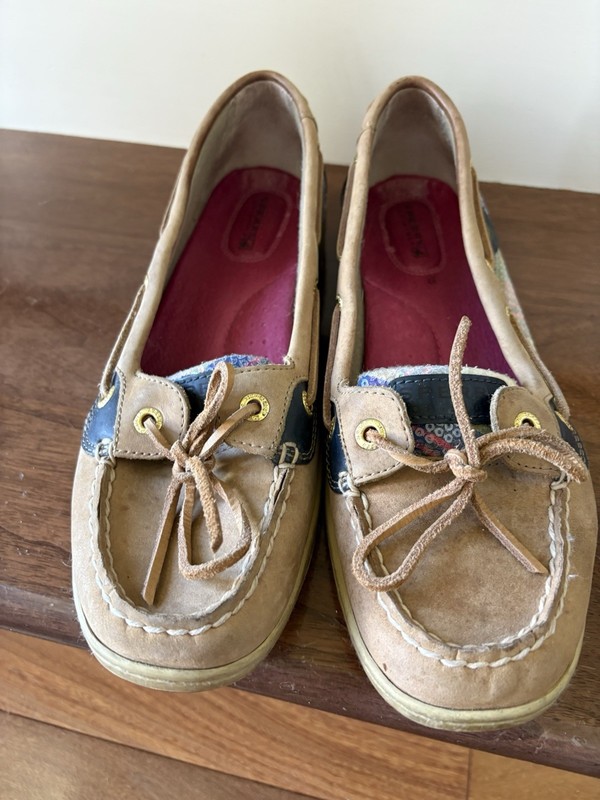 Sperry Top Sider Boat Shoes Woman's Brown Leather Size 8.5 Used