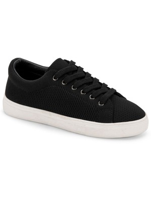 AQUA COLLEGE Womens Black Knit Karina Round Toe Athletic Sneakers 6.5 M