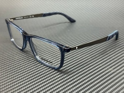 MONT BLANC MB0333O 003 Blue Transparent Men's 55 mm Medium Eyeglasses