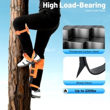 Adjustable Tree Climbing Spike Set Pole Climbing Spurs Steel Climber Strap Gaffs