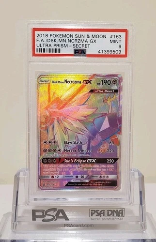 Dusk Mane Necrozma GX 163/156 S&M Ultra Prism Secret Rare Pokemon PSA 9