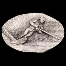 Water Skiing Vintage Belt Buckle by Bergamot Brass Works ca. 1970s 