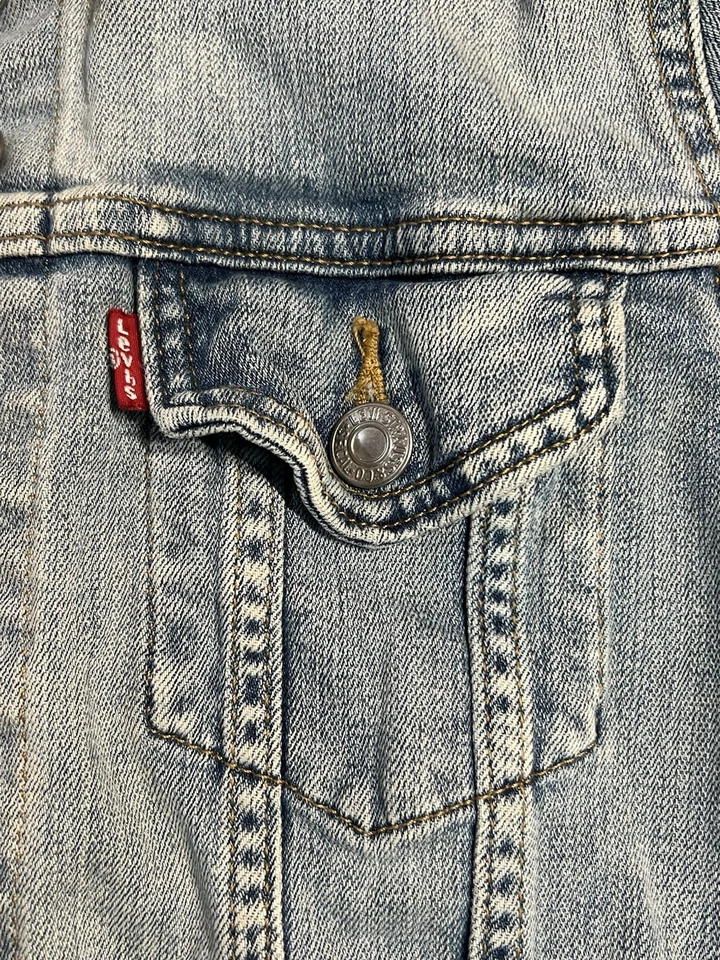 Levi’s Chaqueta Denim Ex-novio Camionero Chaqueta Mujer’s Pequeña Azul Claro S40117 Foto 3 de 4