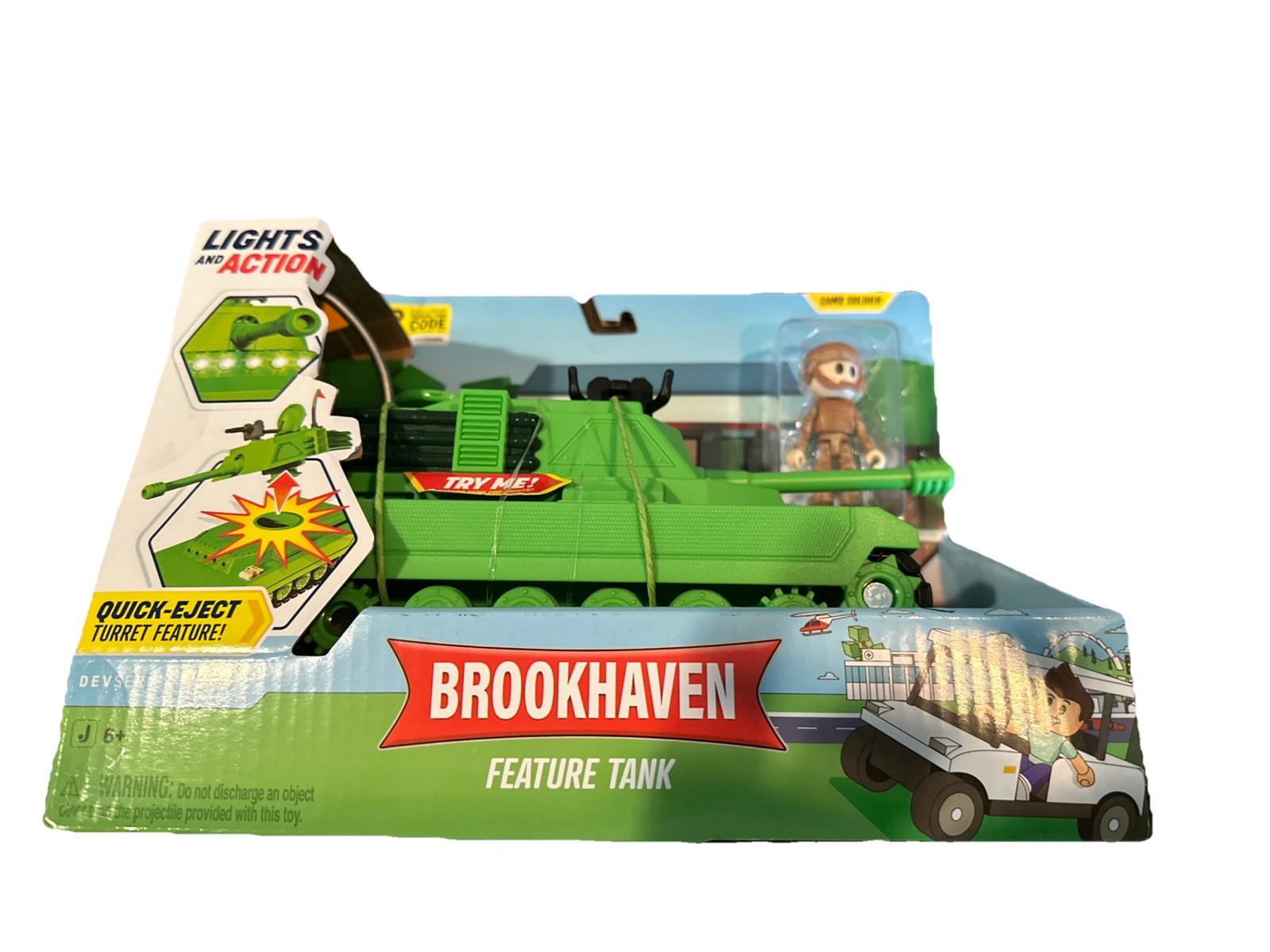 Roblox DevSeries Brookhaven FEATURE TANK Camo Soldier LIGHTS