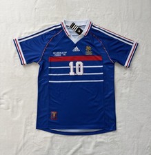 France World Cup 1998 Final Zidane #10 Blue New Men’s Retro Soccer Jersey - M