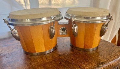 Toca Bongo Set Brown Percussion Hand Drummer Bongos Wood, Good Sound