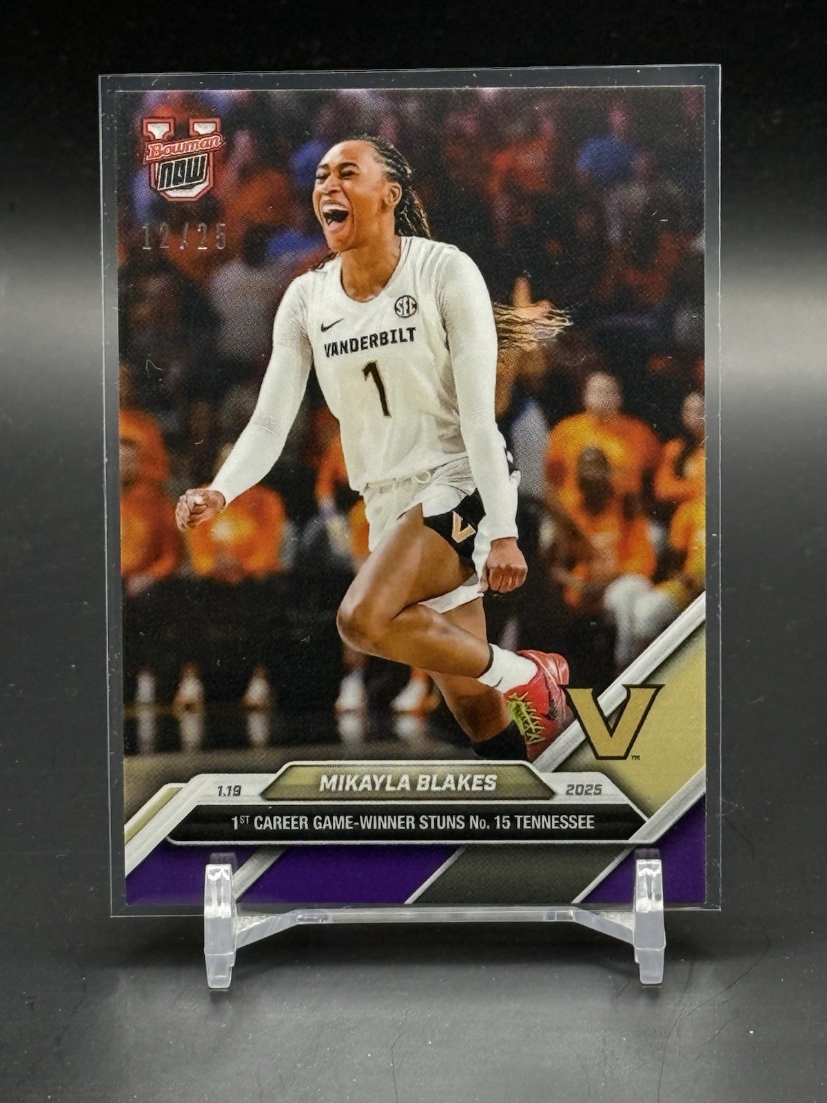 Mikayla Blakes Vanderbilt 2024-25 Bowman U NOW Topps 50 Purple 12/25 NCAA