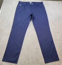 Peter Millar eb66 Performance Five Pocket Pants Mens 36x32 Blue Classic Stretch