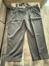 Chaps by Ralph Lauren Men's Pleated Pants Gray Solid Regular Size