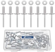 60pcs 3 16 x 1 2 Stainless Steel Pop Rivets Washers