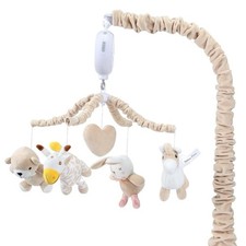 Musical Crib Mobile with 12 Lullabies Rotating Arm and Detachable Plush Toys