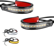 2Pcs Flexible Switchback Motorcycle Fork LED Turn Signal DRL Daytime Light Strip