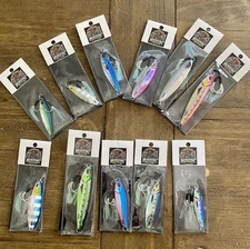 (11)Slow Pitch Jigs Glow Lures25-80g ,FISH Sinking Metal  Micro Jigging Bait