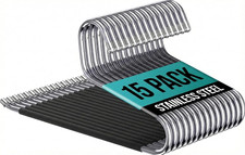 Pants Hangers for Men- 15 Metal Pant Hangers Non Slip Open Ended Trouser Hanger