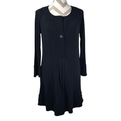 Diane von Furstenberg Black 3/4 Sleeve Mini Dress Size 8 Portrait Neck