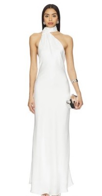 Misha Satin Kleid Hochzeitskleid Gr XS NP 300  Australien Neu Etikett Weiß Ivory