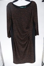 Lauren Ralph Lauren Dress 14P Leopard Print Cocktail dress Elegant Chic Alluring