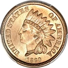 1860 T2 1C Indian Cent PCGS MS64 (PHOTO SEAL)