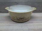 Vintage Pyrex Forest Fancies Mushroom Casserole Dish 475-B with Lid 475-C .