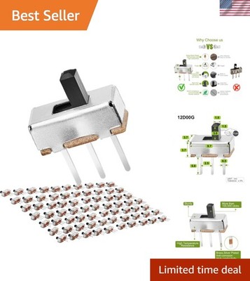 SPDT Mini Micro Slide Switch 1p2t 2 Position 70pcs 3mm Toggle Vertical Slide ...