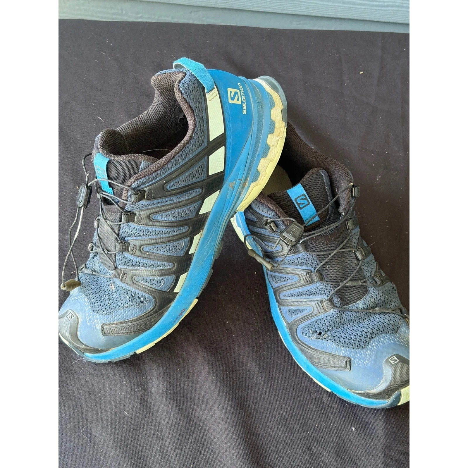 Salomon XA Pro 3D Mens Trail Running Blue Black Quicklace Sneakers Men's 9.5