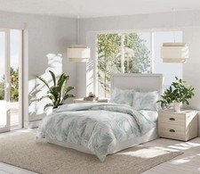 Tommy Bahama Canyon Palms 3 Pce. Cotton QUEEN Duvet Cover Set Green Palms