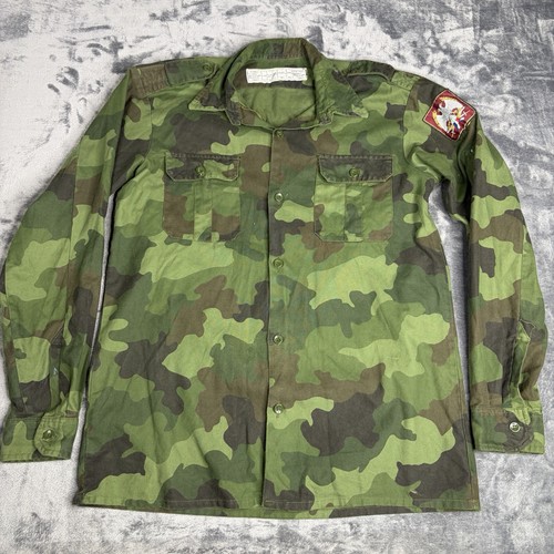 Vintage 2002 Serbian Army M93 Oakleaf Camo Field Shirt Jacket Yugoslav VJ Large