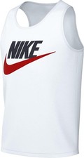 NIKE Boy's Sportswear Big Kids Tank Top  WHITE/OBSIDIAN/RED - XS, L  NWT
