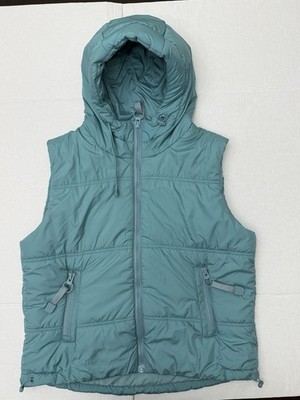 LIV Outdoor Uncharted Threads Womens Very Soft Hooded Puffer Vest Blue Teal Smal