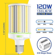 4500K/5000K/5700K LED Cob Corn Light 120W Workshop Gym 600 Watt Bulb Equivalent