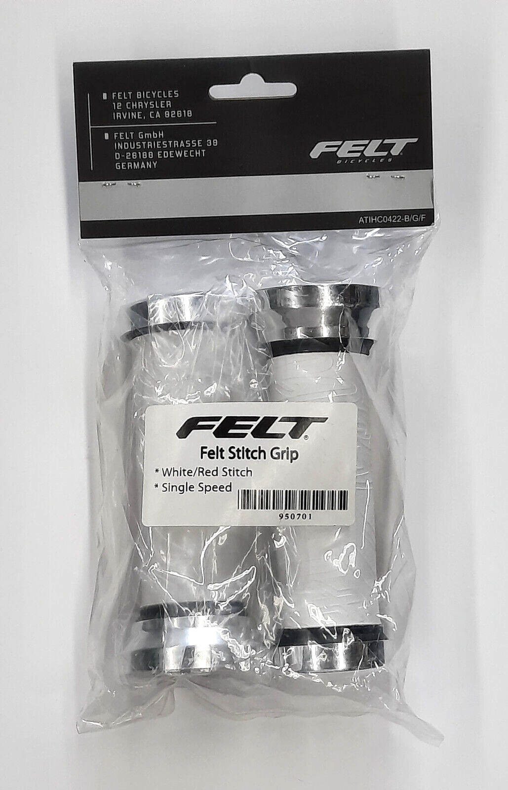 Felt Bicycles Beach Cruiser Grips White Red Felt Stitch Brand New Old Stock