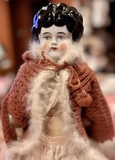 Antique German 13  C1890 China Head Doll With Nice Outfit