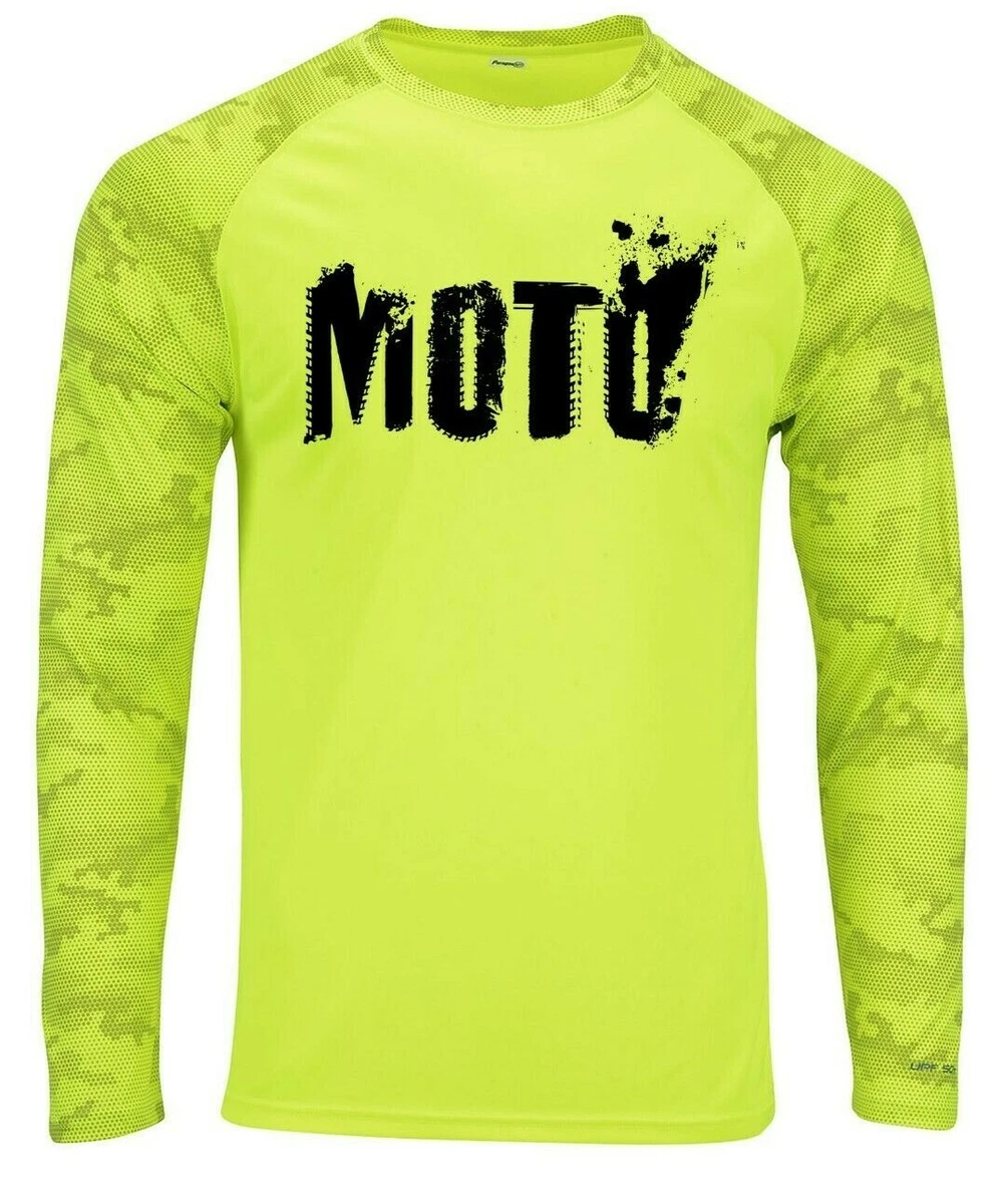 Moto Dirt Bike Off Road Camo Camouflage Long Sleeve UPF 50 T Shirt UV Protection