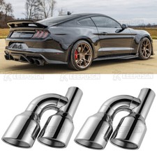 For Ford Mustang Shelby GT350 GT500 Dual Exhaust Pipes Tip 2.5" inlet 4" Outlet