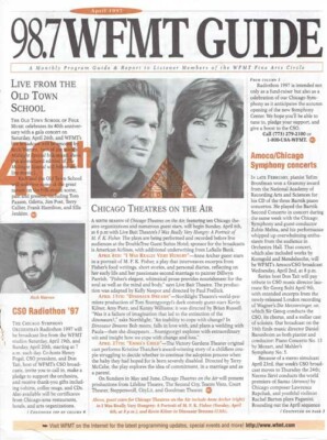 Three 98.7 WFMT Program Guides - March/April/May 1997
