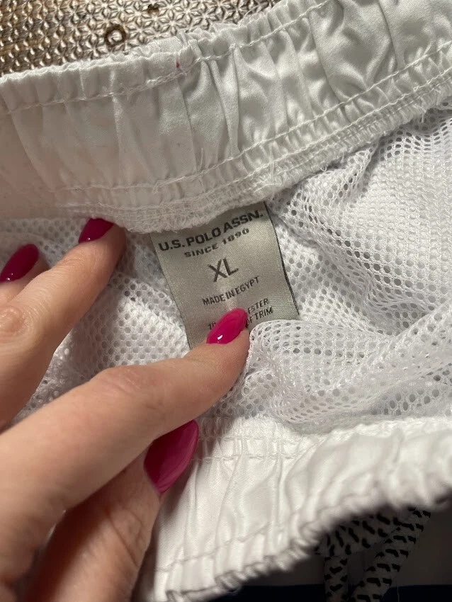 U.S. Polo Assn. Bañador corto de tabla blanco/azul/rojo para hombre talla XL Foto 4 de 4