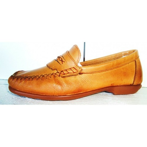 Mocasines piel cuero con forro y planta de piel con suela de caucho cosida | eBay