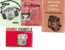 4 VINTAKE KODAK BROWNIE AND PONY CAMERA MANUALS