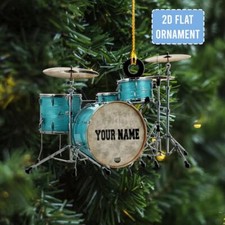 Personalized Name Drum Ornament, Christmas Gifts For Drummer, Drum Ornament