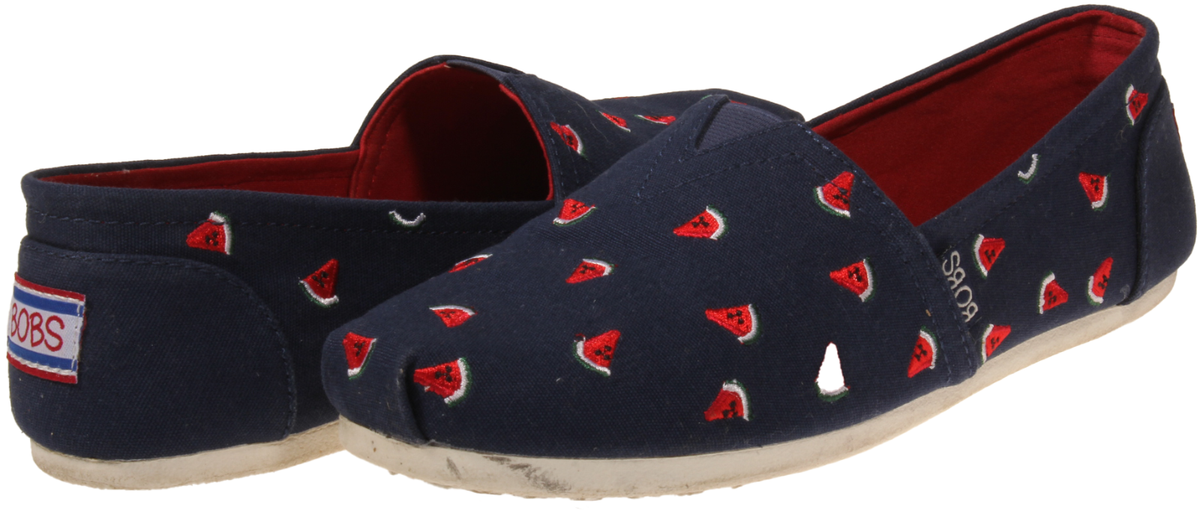 Skechers BOBS Women's Bobs Plush-Sellin'Melon Ballet Flat Navy Red