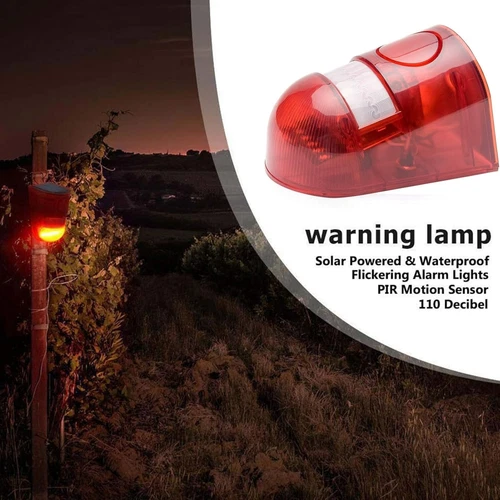 Luz de alarma solar impermeable luz de advertencia estroboscópica sensor de movimiento inalámbrico exterior - Imagen 4 de 9