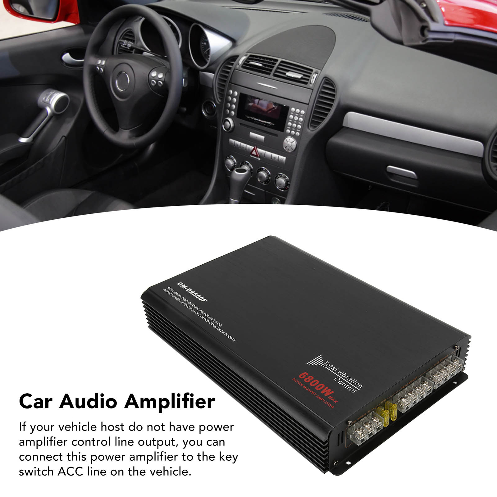 Car Audio Amplifier 6800W 4 Channel Aluminum Alloy Subwoofer Speaker