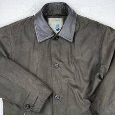 RAINFOREST Down Goose Field Coat Men Large  Jacket Removable Quilted Liner Brown