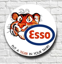 ESSO TIGER WANDSCHILD PLAKETTE OLDTIMER TANKSTELLE BENZIN & &Ouml;L OLDTIMER MOTOR