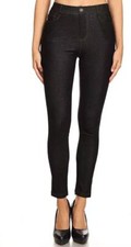 Women's High Waist Reg-Plus Stretch Jeggings - with Pockets Soft Skinny Pants