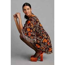 Anthropologie VERB By Pallavi Singhee Fringed Floral Beaded Mini Dress NWT